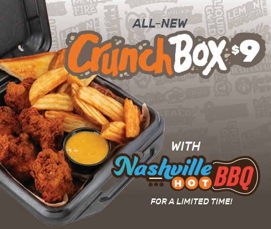 All-New CrunchBox for $9 with Nashville Hot BBQ Flavor!