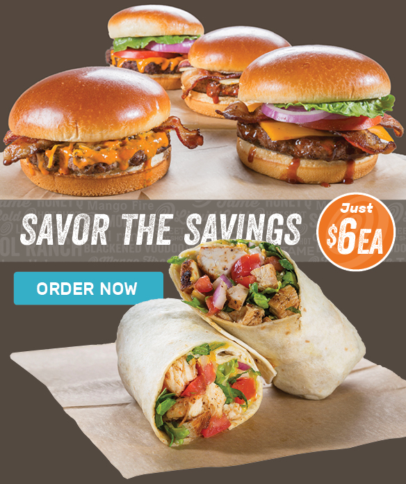 Savor the Savings — Get a Signature Burger or Wrap for Just $6!