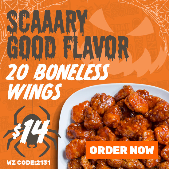 SCARY Good Flavor: 20 Boneless Wings for $14