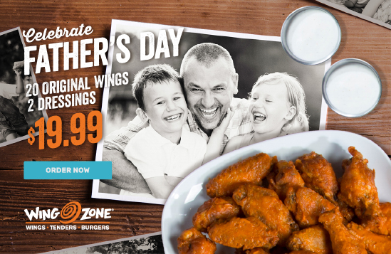 Celebrate Father's Day with 20 Original Wings for 19.99